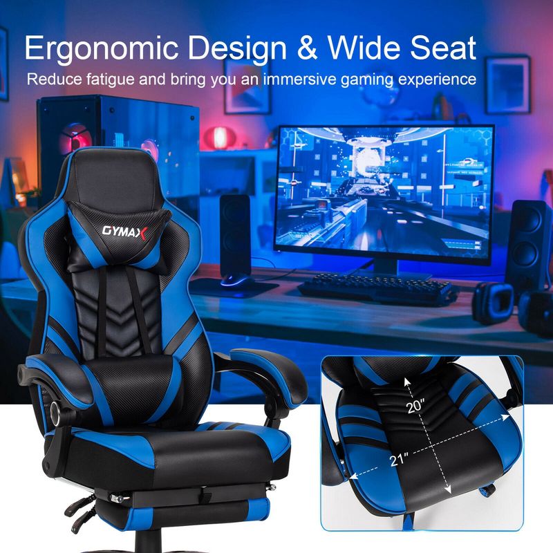 Costway Office Computer Desk Chair Gaming Chair Adjustable Swivel w/Footrest, 5 of 13