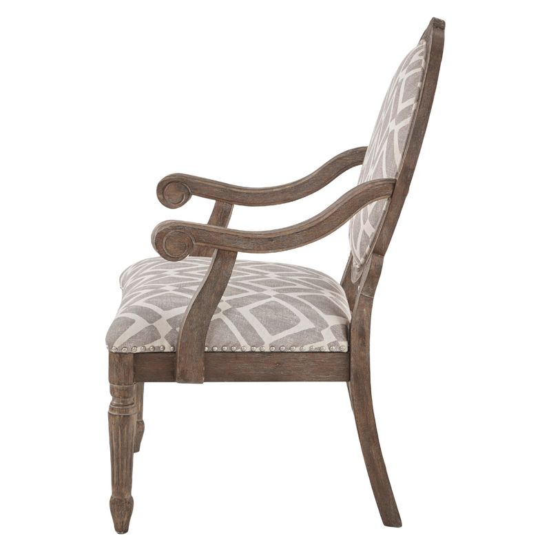 Hudson Exposed Wood Armchair - Gray/White, 5 of 10