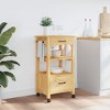 vidaXL Kitchen Trolley MONZA 18.9 in.x15.7 in.x35.4 in. Solid Wood Pine - 3 of 4