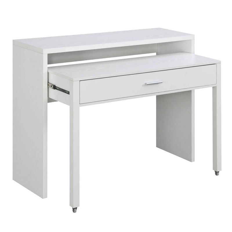 Newport JB Console Sliding Desk with Drawer and Riser - Breighton Home, 1 of 10