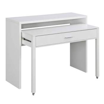 Newport JB Console Sliding Desk with Drawer and Riser - Breighton Home