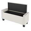 47.4in Ottoman Bench With Storage, Velvet Footrest Stool With Rivet, Tufted Upholstered End Of Bed Bench Ottoman For Living Room Entryway - 3 of 4