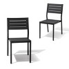 Crestlive Products Outdoor Stackable Armless Dining Chair Set of 2 Aluminum Frame - 2 of 4