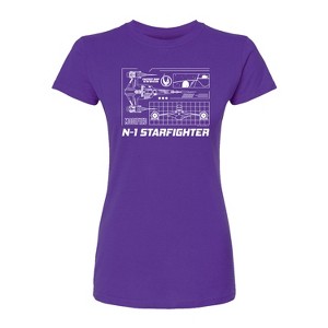 Women's - Star Wars - The Mandalorian N1 Starfighter Fitted Graphic T-Shirt - 1 of 2