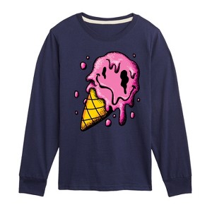 Boys' - Instant Message - Hot Weather & Melting Ice Cream Long Sleeve Graphic T-Shirt - 1 of 4