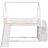 YOOCOZZ Kids’ Twin Over Twin Wooden House Bunk Bed with Convertible Slide and Storage Staircase - 2 of 4