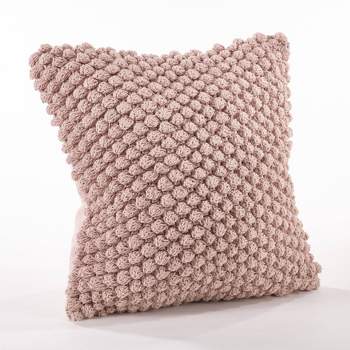 20"x20" Oversize Down Filled Crochet Pom-Pom Square Throw Pillow - Saro Lifestyle