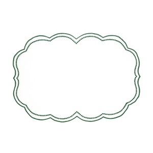 Saro Lifestyle Embroidered Polka Dot Placemat w/ Scallop Edge (Set of 4) - 1 of 4