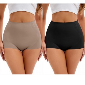 INSPIRE CHIC 2 Pcs Women's High Waisted Briefs Tummy Control Butt Lifter Control Lady Panties - 1 of 4