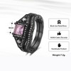 Danielle Wedding Ring Set for Women CZ Black Engagement Ginger Lyne Collection - 2 of 4
