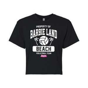 Women's - Barbie - Property of Barbie Land Beach Volleyball Cropped Graphic T-Shirt - 1 of 4