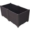 AZL1 Life Concept Planter Deep Raised Garden Bed Plastic Self Watering Strengthened PP Flexible Assembly for Patio, Brown, 16.5"*16.9"*7.5" - 2 of 4