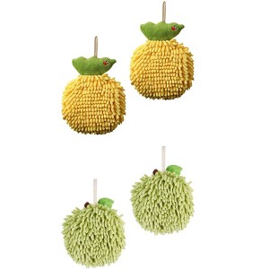 REGALWOVEN 4 Pcs Bathroom Soft Absorbent Fluffy Ball Hand Towels - 1 of 4