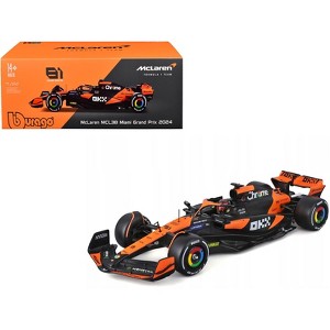 McLaren MCL38 #81 Oscar Piastri "OKX" Formula One F1 "Miami GP" (2024) w/Case 1/24 Diecast Model Car by Bburago - 1 of 4
