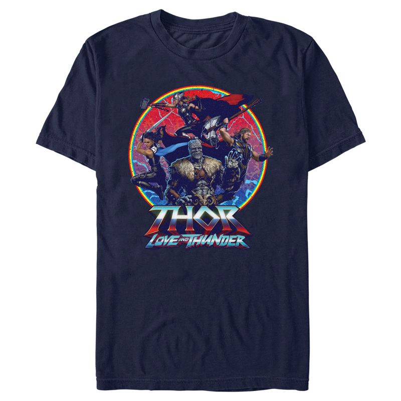 Men's Marvel: Thor: Love and Thunder Superheroes Circle T-Shirt, 1 of 6