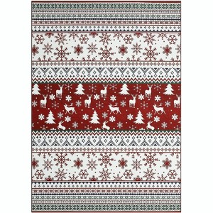 COZONY Christmas Washable Area Rug ¨C Vintage Medallion Non-Slip Soft Low Pile Small Floor Rug for Entryway, Kitchen, Bedroom & Bathroom - 1 of 4