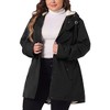 Agnes Orinda Women's Plus Size Fall Long Sleeve Hooded Warm Barn Jackets with Pockets - image 2 of 4