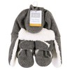 Hudson Baby Trapper Hat, Mitten and Bootie Set, Heather Charcoal - 3 of 4