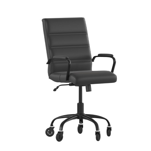 Emma And Oliver Mid-back White Leathersoft Ribbed Executive Swivel Office  Chair - Desk Chair : Target