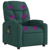 vidaXL Massage Recliner Chair Dark Green Fabric - 2 of 4