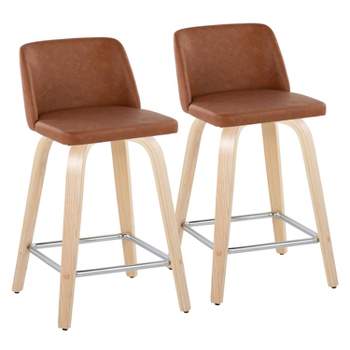 Set of 2 Toriano Low Counter Height Barstools - LumiSource