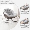 COMHOMA Patio Lazy Chair, Outdoor Egg Shaped Rocking Relax Sofa with Rattan - 4 of 4
