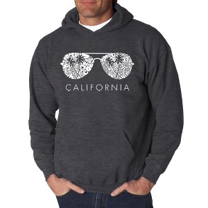 LA Pop Art Men's Word Art Hooded Sweatshirt - California Shades - 1 of 4