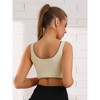 Allegra K Women's Built-in Bra Padded Workout Fixed Integrated Cup Camisoles - 2 of 4