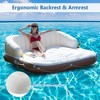 Tangkula Floating Canopy Island Inflatable Pool Float Lounge Raft w/ Retractable Canopy - 2 of 4