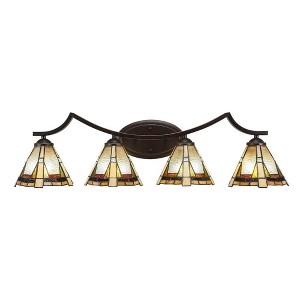 Toltec Lighting Zilo 4 - Light Vanity in  Dark Granite with 7" Zion Art Glass Shade - 1 of 1