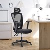 Vinsetto High Back Ergonomic Home Office Chair, Mesh Task Chair with Lumbar Back Support, Reclining Function, Adjustable Headrest, Arms, Black - 2 of 4