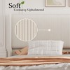 Coucheta Upholstered Bed Frame - Off-white Tall Wingback Headboard with Wooden Feet,Corduroy Platform,Wood Slats,No Box Spring,Easy Assembly - 3 of 4