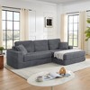 TiramisuBest Right-Facing Modular Sectional Sofa Bed,L-Shaped Corduroy Couch, Space-Saving Convertible Sofa for Living, Bedroom, Apartment,Gray - 3 of 4