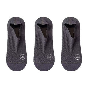 Anna-Kaci Men's No-Show Mesh Socks with Non-Slip Silicone Heel Grip and Breathable Low-Cut Design 3-Pack - 1 of 3