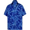 LA LEELA Men's Button Down Hawaiian Shirt Stylish Beach Short Sleeves Aloha Party Casual Tops Funky Holidays Shirts S Cobalt Allium Flower Outline - 4 of 4