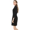 INSPIRE CHIC Women's 3/4 Sleeve Button Down Denim Shirt Dress - 3 of 4