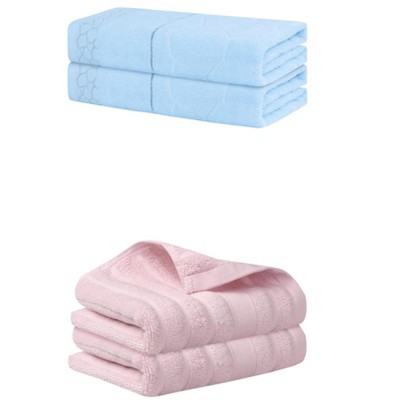 REGALWOVEN Bathroom Gym SPA Cotton Soft Absorbent Bath Hands Towel Set 2 Pcs