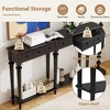 ORRD Retro Entryway Table with 4 Drawers & Open Shelf - Vintage Console Table for Hallway, Living Room | Rustic Pine Finish, 6 Colors（Grey） - 3 of 4