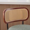TUYOHW Swivel Counter Height Bar Stools Set of 2/3,Bar Chair with Linen Upholstered Seat & Cane Rattan Back,Dining Chair for Kitchen Islands,Bar - 3 of 4