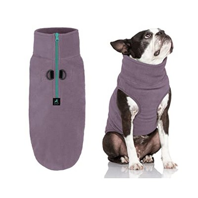 Gooby Half Zip Up Fleece Vest Dog Sweater Violet, Medium