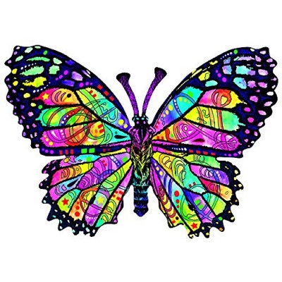 Sunsout Stained Glass Butterfly 1000 pc Special Shape  Jigsaw Puzzle 97260