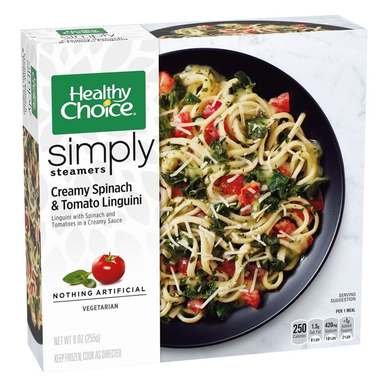Healthy Choice Simply Steamers Frozen Creamy Spinach and Tomato Linguini - 9oz, 3 of 5
