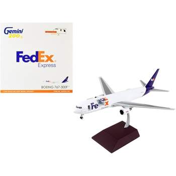 Boeing 767-300F Commercial Aircraft "Federal Express" White w/Purple Tail 1/200 Diecast Model Airplane by GeminiJets