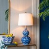 25.7" Modern Ceramic Table Lamps with Vase-Style Base and Coordinated Shade, Nightstand Lamps for Bedroom or Living Room–The Pop Home - 2 of 4