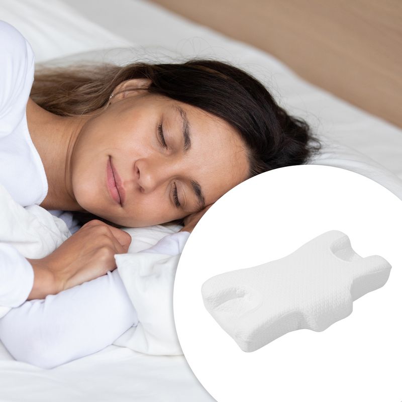 Unique Bargains Air Cotton Neck and Shoulder Pain Ease Home Sleeping Bed Memory Foam Pillow White 1 Pc, 2 of 7