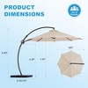 Hyleory 10/11/12 ft. Outdoor Curvy Cantilever Umbrella with Sand Bag Umbrella Base - 2 of 4