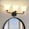 DORESshop 19 in. 3-Pack Antique White Vanity  Frosted  Glass Lampshade - 3 of 4