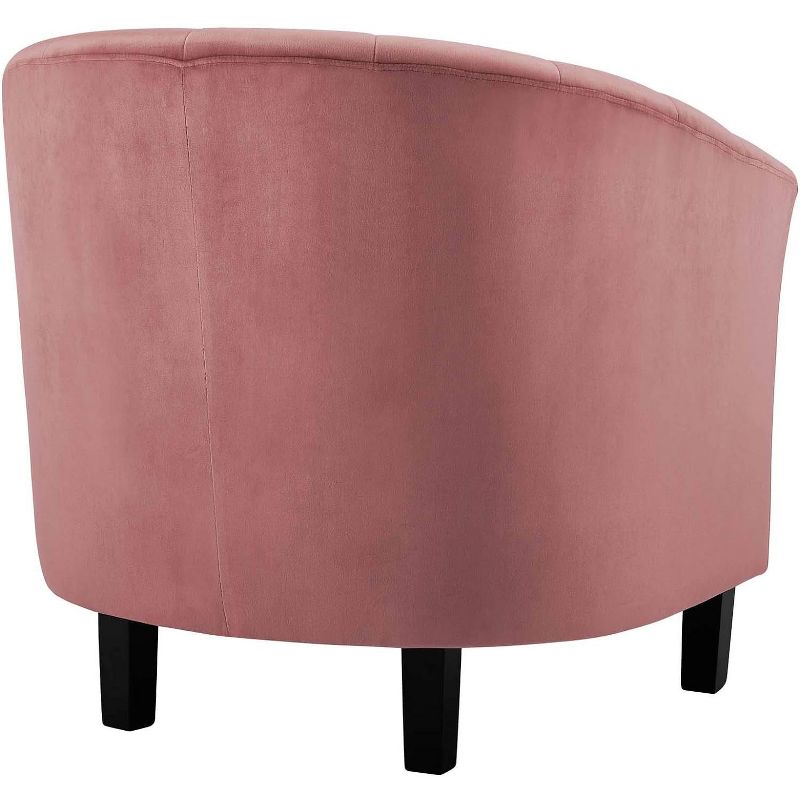Modway Prospect Channel Tufted Performance Velvet Armchair Dusty Rose, 3 of 4