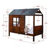 Donco Kids Twin Log Cabin Low Loft w/Twin Trundle, Rustic Walnut, Double - 4 of 4