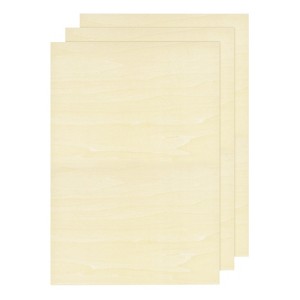Unique Bargains Unfinished Smooth Surfaces Grain Laser Cutting Basswood Sheet 3 Pcs - 1 of 3